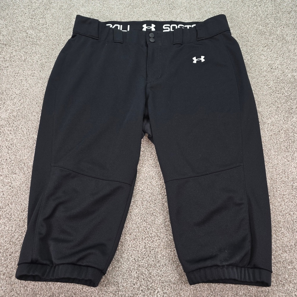 Under Armour Womens XL Black Softball Pants Knickers Athletic Baseball‎ 1269176